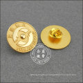 Pin de lapela redondo chapeado ouro, emblema organizacional (GZHY-LP-017)